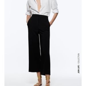New High Waist Culottes With Back Elastic Waistband.